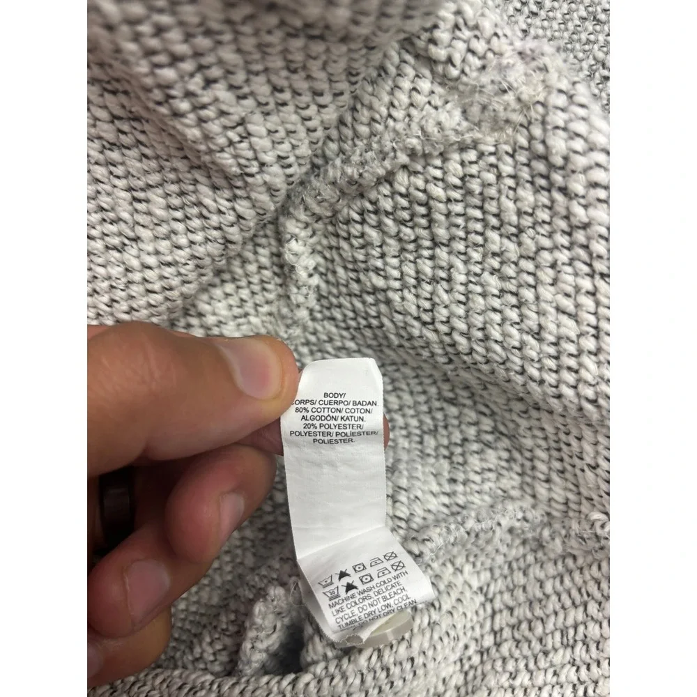 Lucky Brand Hoodie Womens Large Grey Marled Asymmetric Zip Textured Knit Jacket